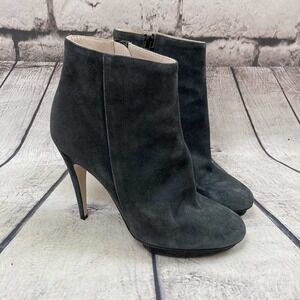 Chuckies New York Suede‎ Gray Platform Boots Womens Size 38, 7 Made In Italy